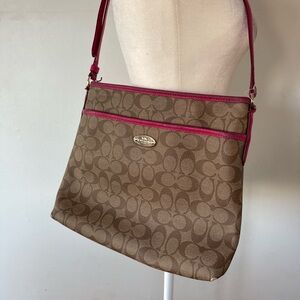 Coach Canvas Leather File Crossbody Bag